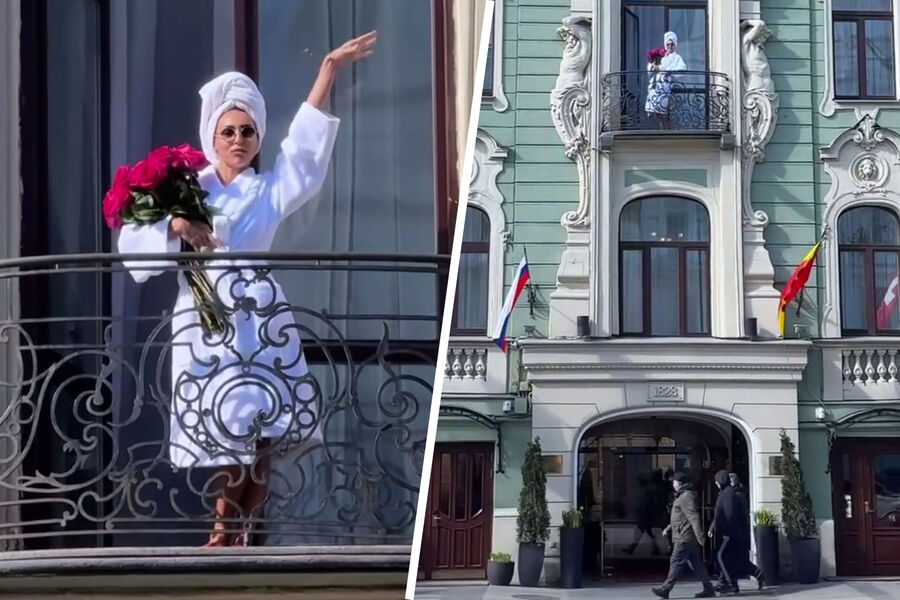 Певица Алсу появилась на публике в халате и с полотенцем на голове
