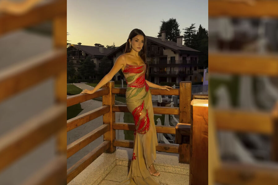 Актриса Ханде Эрчел вышла на публику в прозрачном платье с цветком