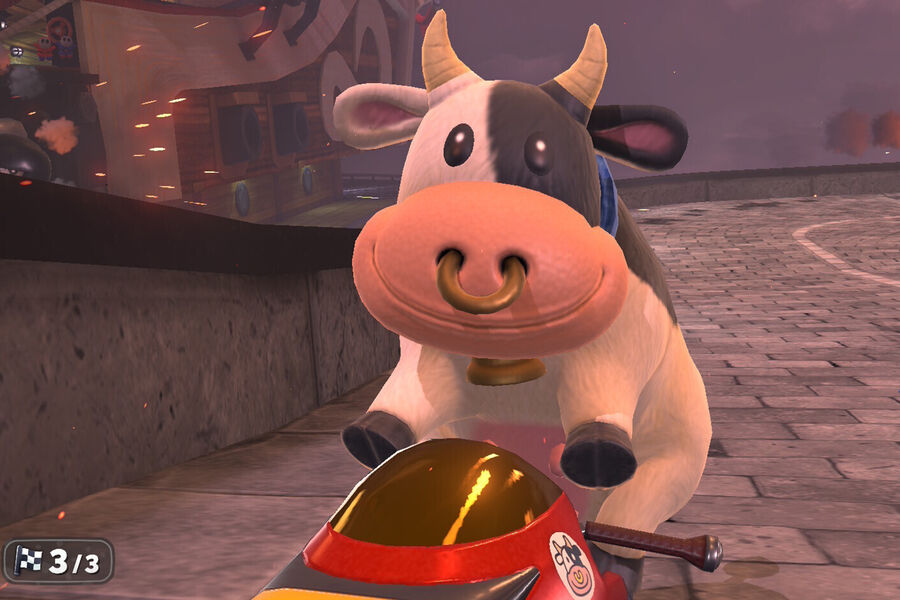 PETA требует от Nintendo убрать кольцо из носа Коровы в Mario Kart World