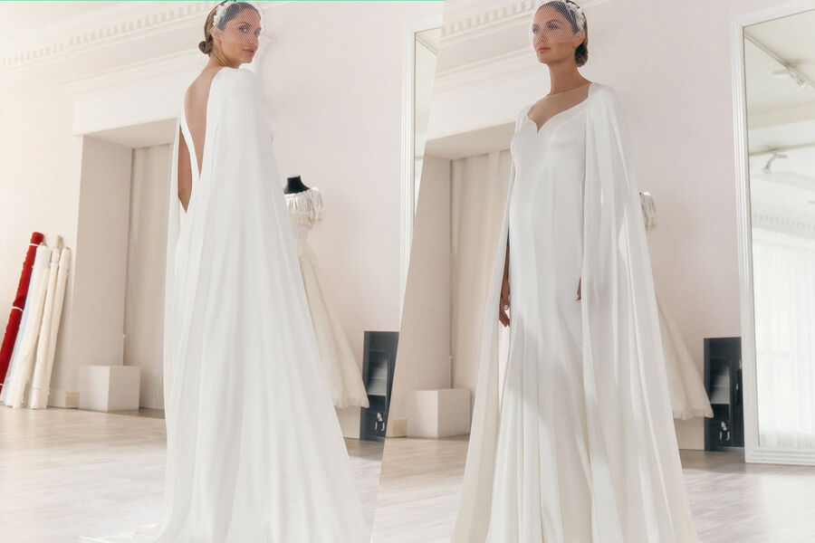 Актриса Агата Муцениеце выбрала кутюрное свадебное платье с открытой спиной