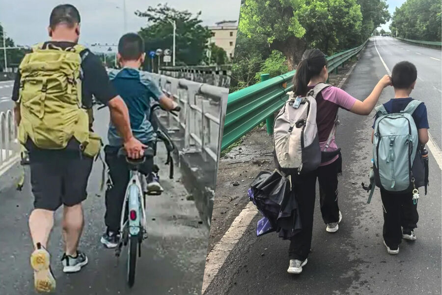 SCMP: в Китае отец прошел с детьми 800 км за месяц, чтобы укрепить их характер