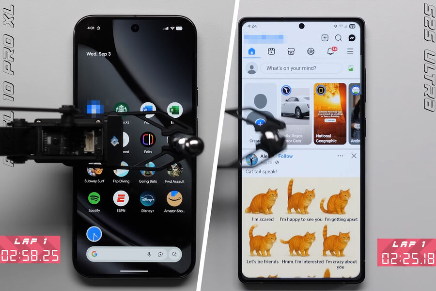PhoneBuff сравнил скорость работы iPhone 16 Pro Max и Samsung Galaxy S25 Ultra