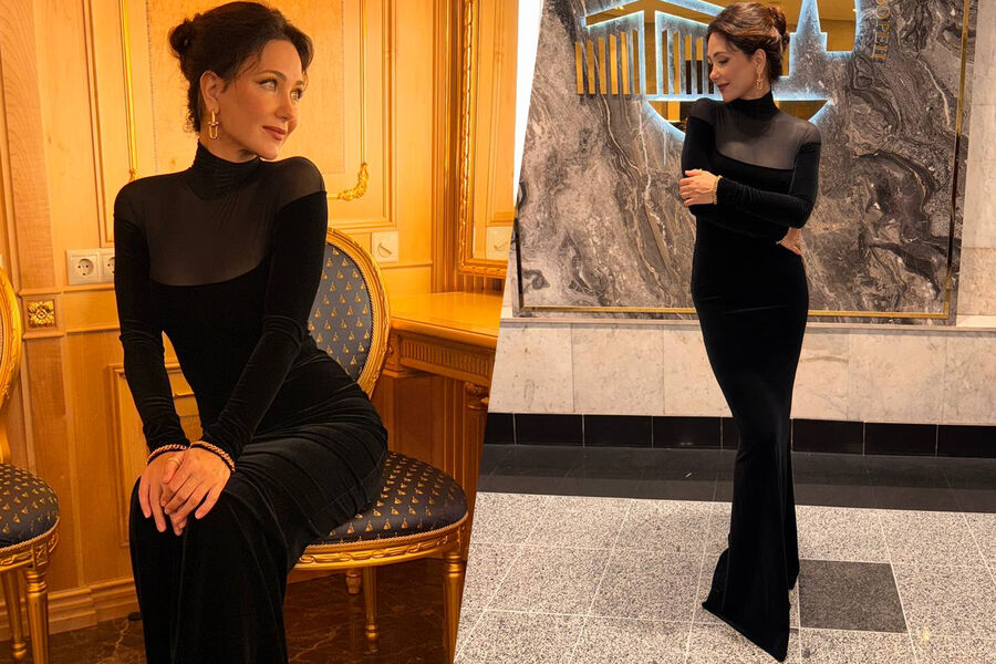 Актриса Климова появилась на сцене в обтягивающем платье с прозрачным верхом