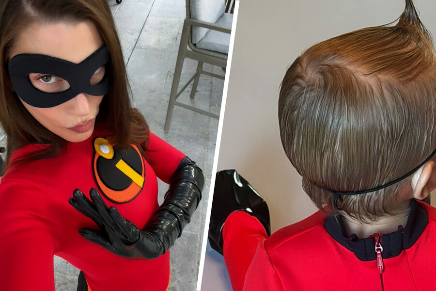 Модель Хейли Бибер с сыном от рэпера снялась в костюмах шпионов